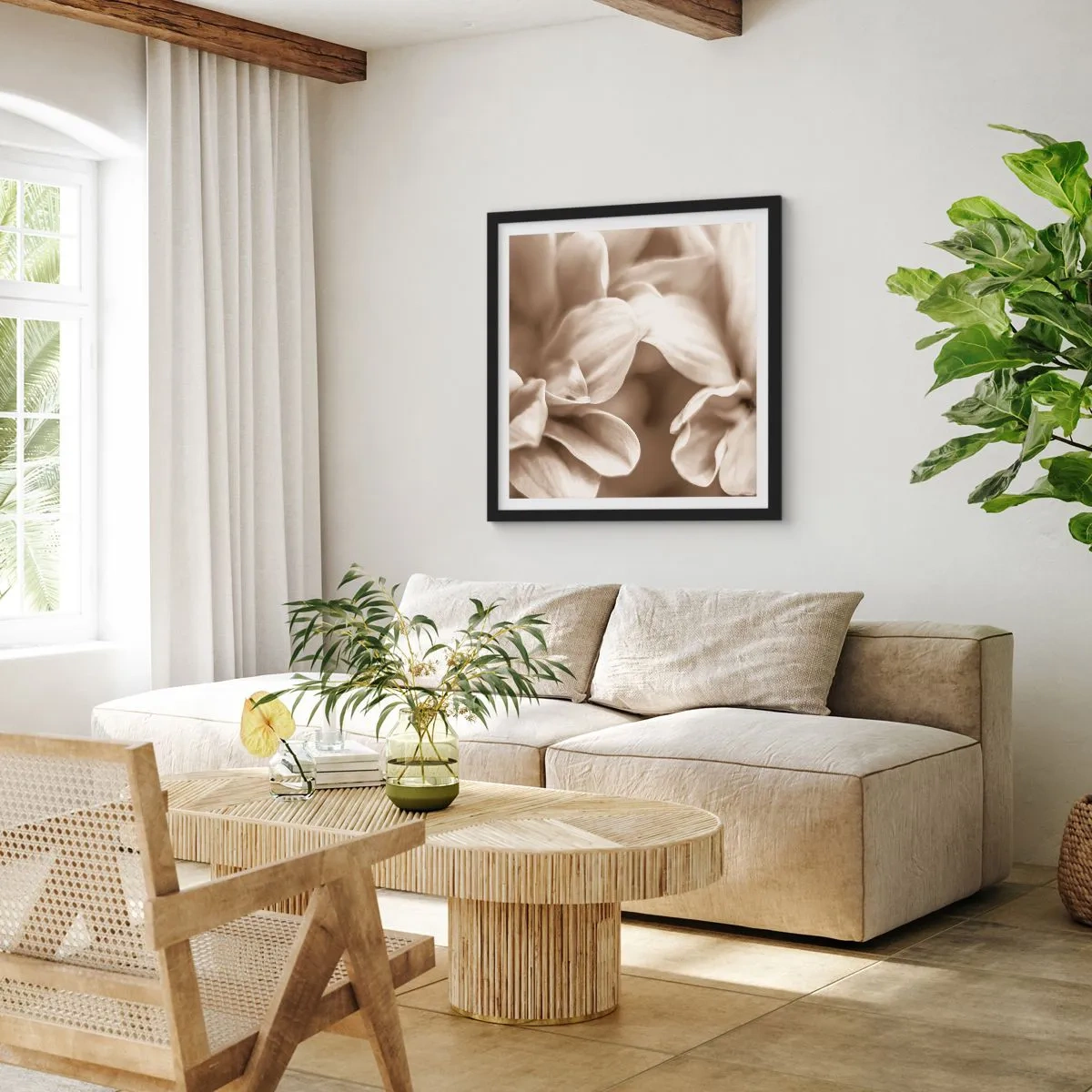 Poster in black frame - Soft as a Smile - 50x50 cm