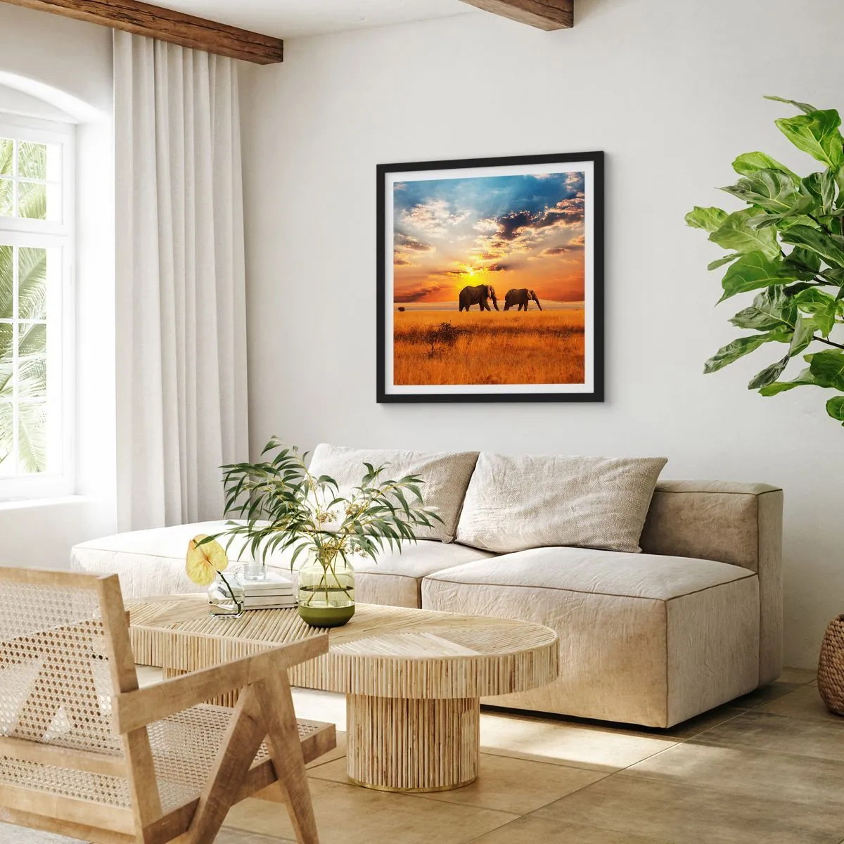 Poster in black frame - Family Walk - 40x40 cm