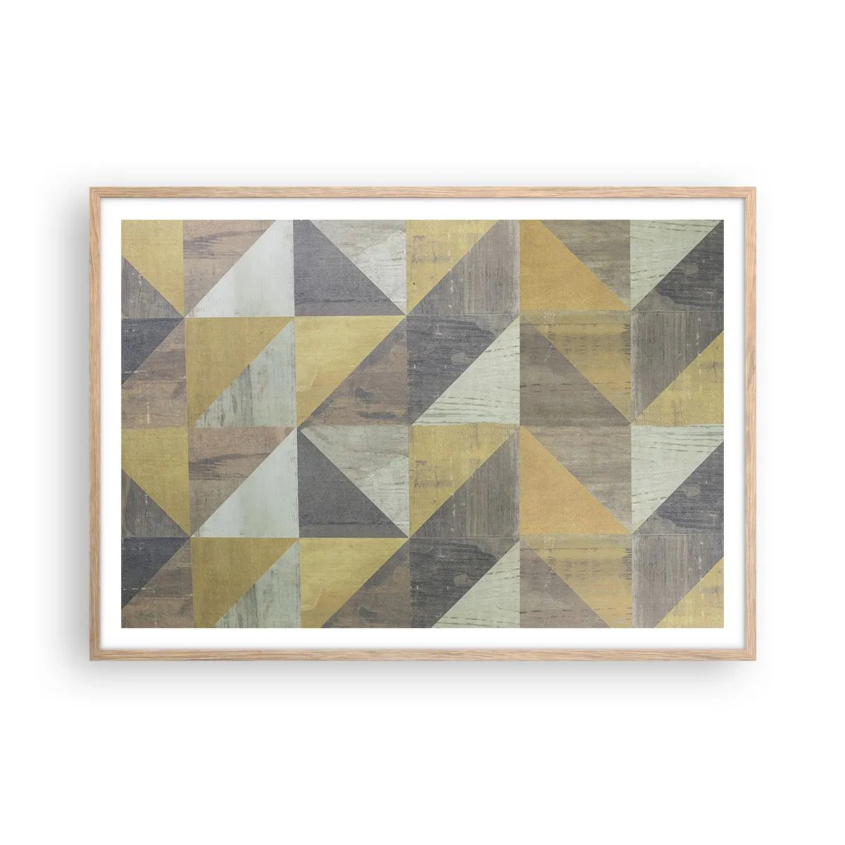 Poster in light oak frame - The Art. of Triangles - 100x70 cm