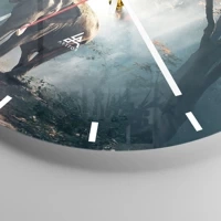 Clock face with lines