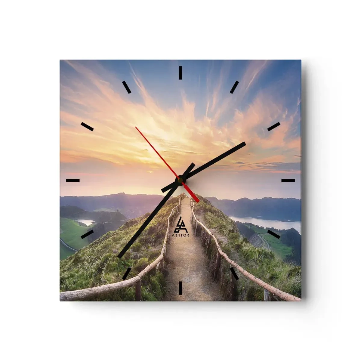 Wall clock - Clock on glass - Close to Heaven - 30x30 cm