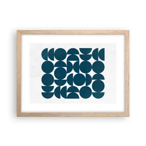 Poster in light oak frame - Circles and Semicircles - 40x30 cm