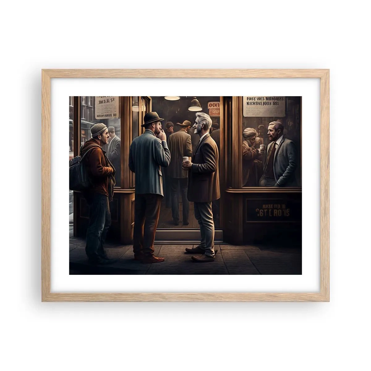 Poster in light oak frame - Good Time of the Day - 50x40 cm