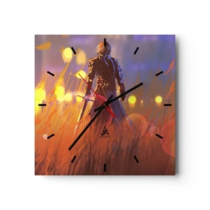 Wall clock - Clock on glass - Knight-errant - 30x30 cm