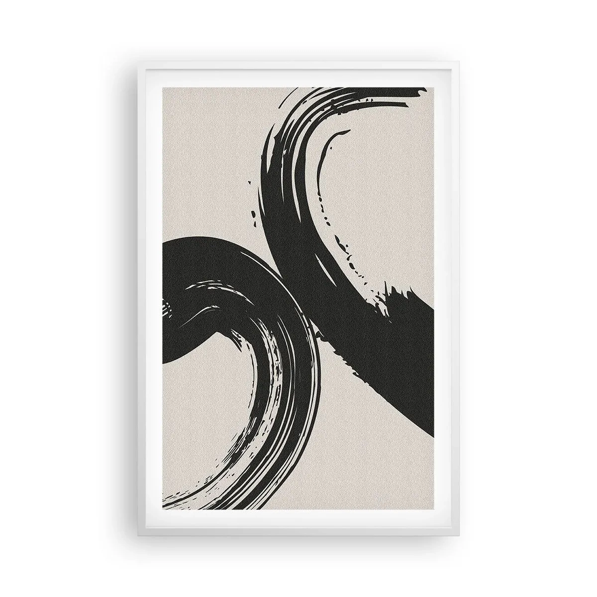 Poster in white frmae - With Big Circural Strokes - 61x91 cm
