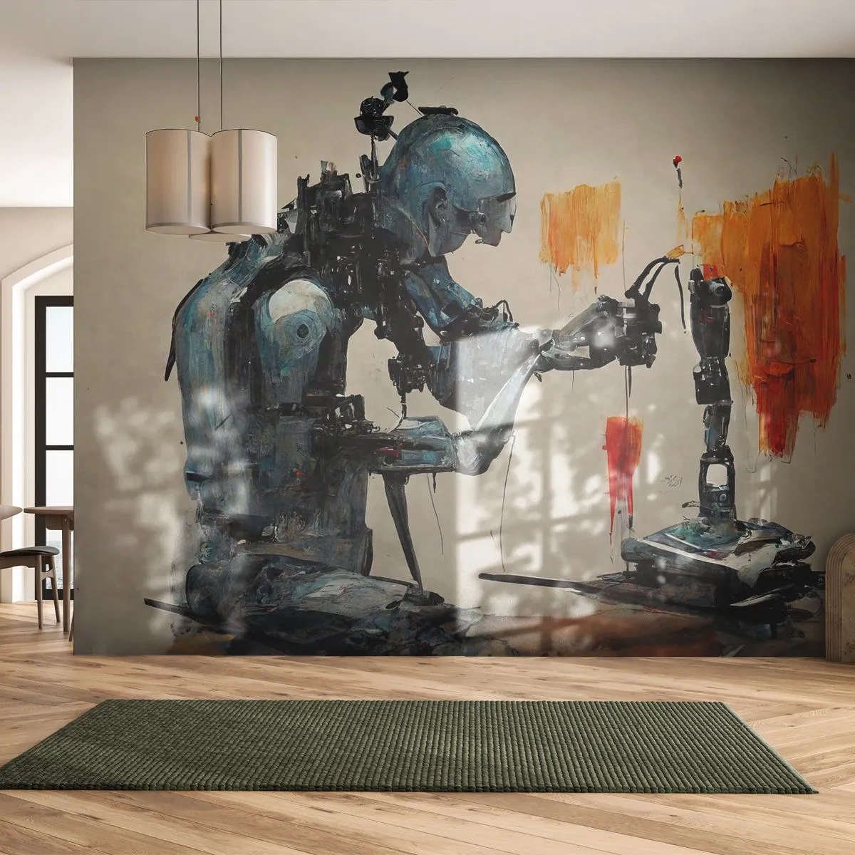 Photo Wallpaper Standard Eco - This Is Tomorrow - Artist, Artificial intelligence, Robot - 200x140 cm