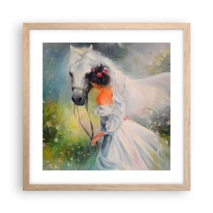 Poster in light oak frame - Like from a Beautiful Dream - 40x40 cm