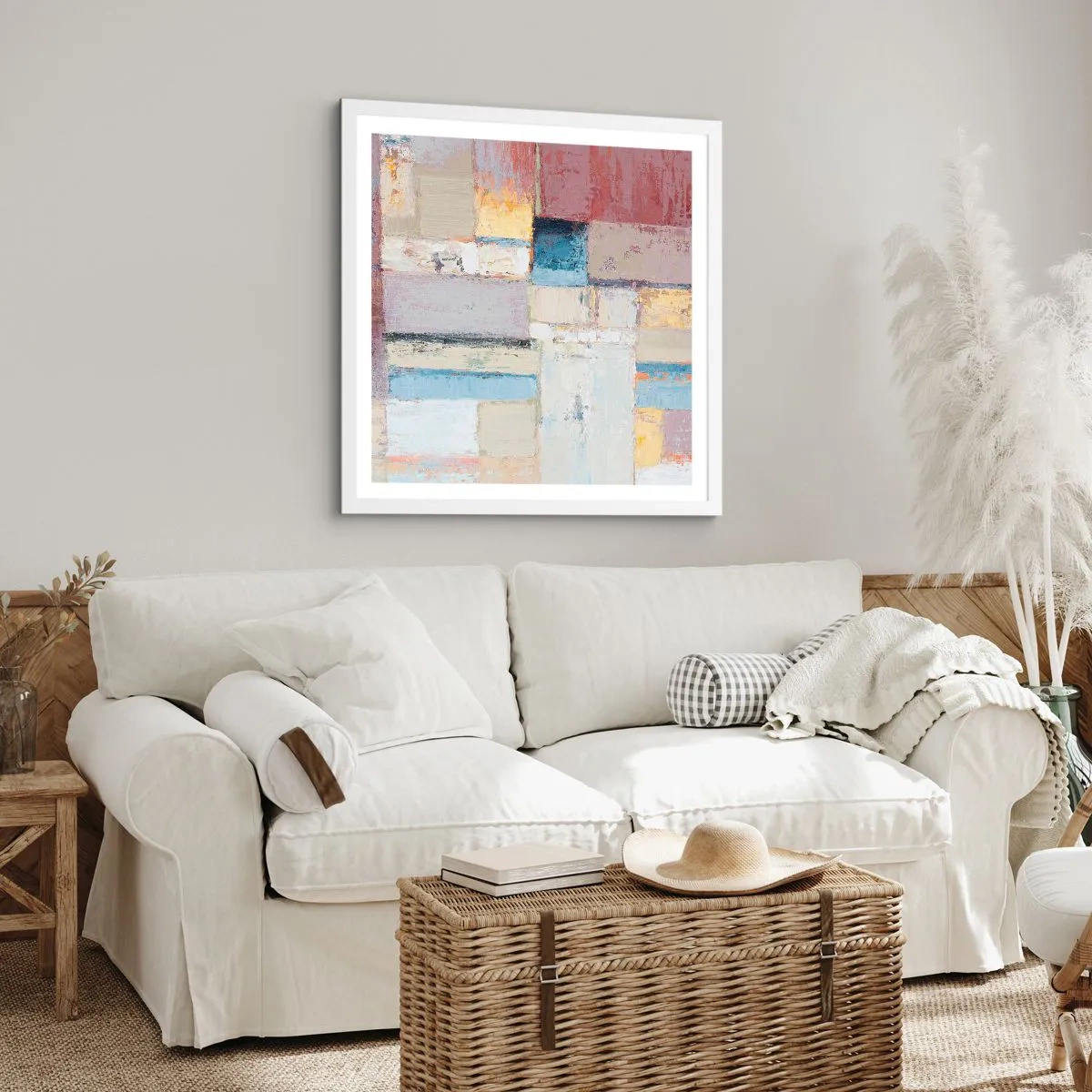 Poster in white frmae - Calm of Geometry - 60x60 cm