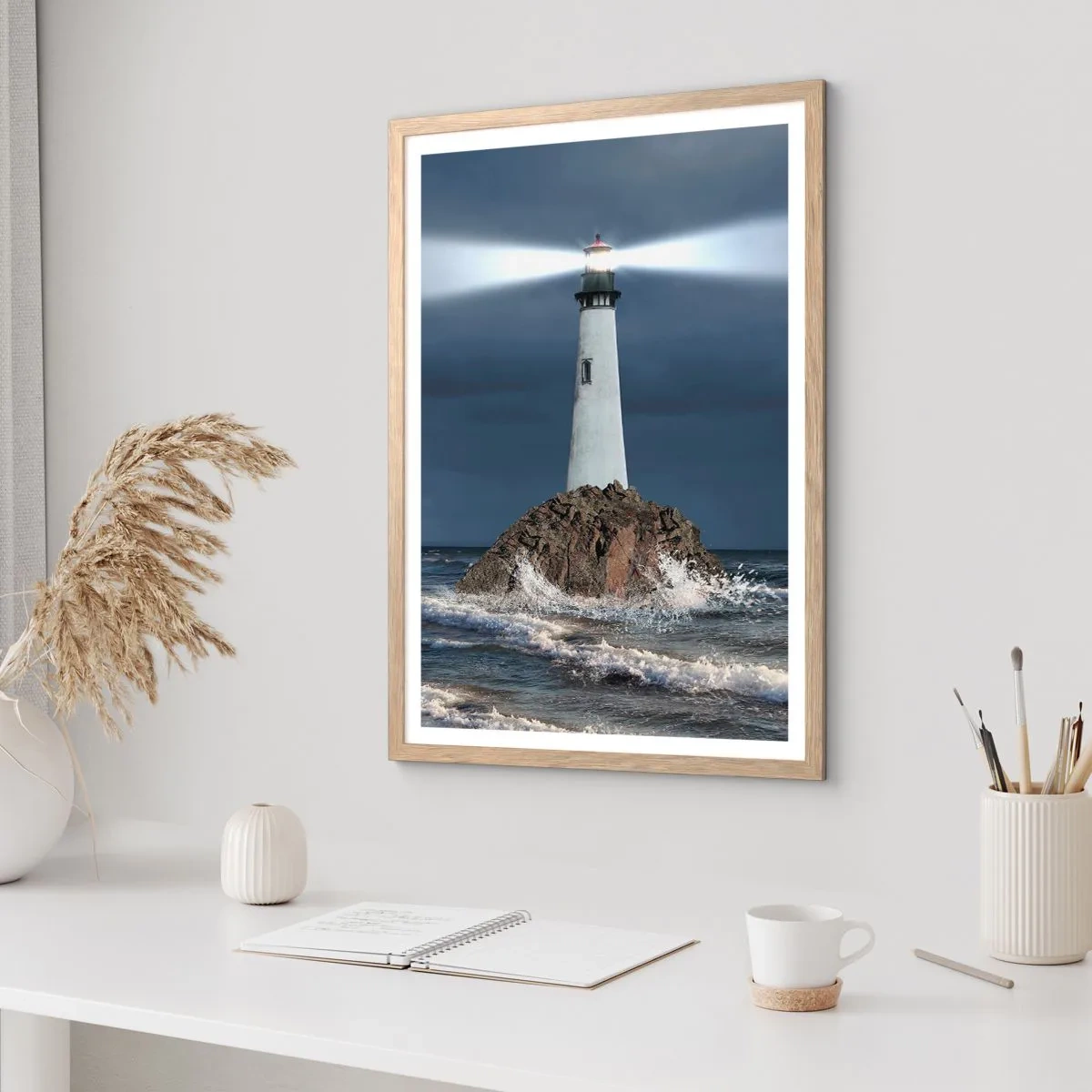 Poster in light oak frame - Here…Here…Here! - 61x91 cm