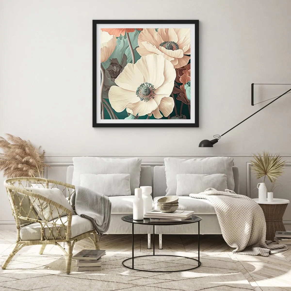 Poster in black frame - Whisper of the Poppies - 30x30 cm