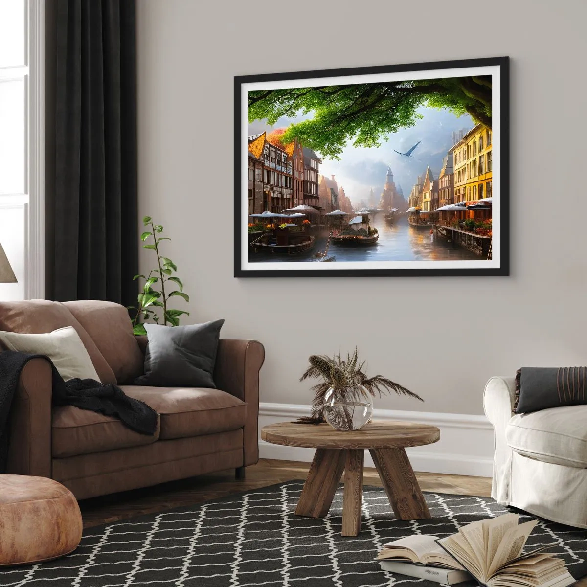 Poster in black frame - Dutch Urban Landscape - 40x30 cm
