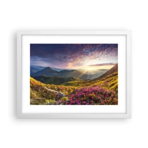 Poster in white frmae - Freshness of Mountain Morning - 40x30 cm