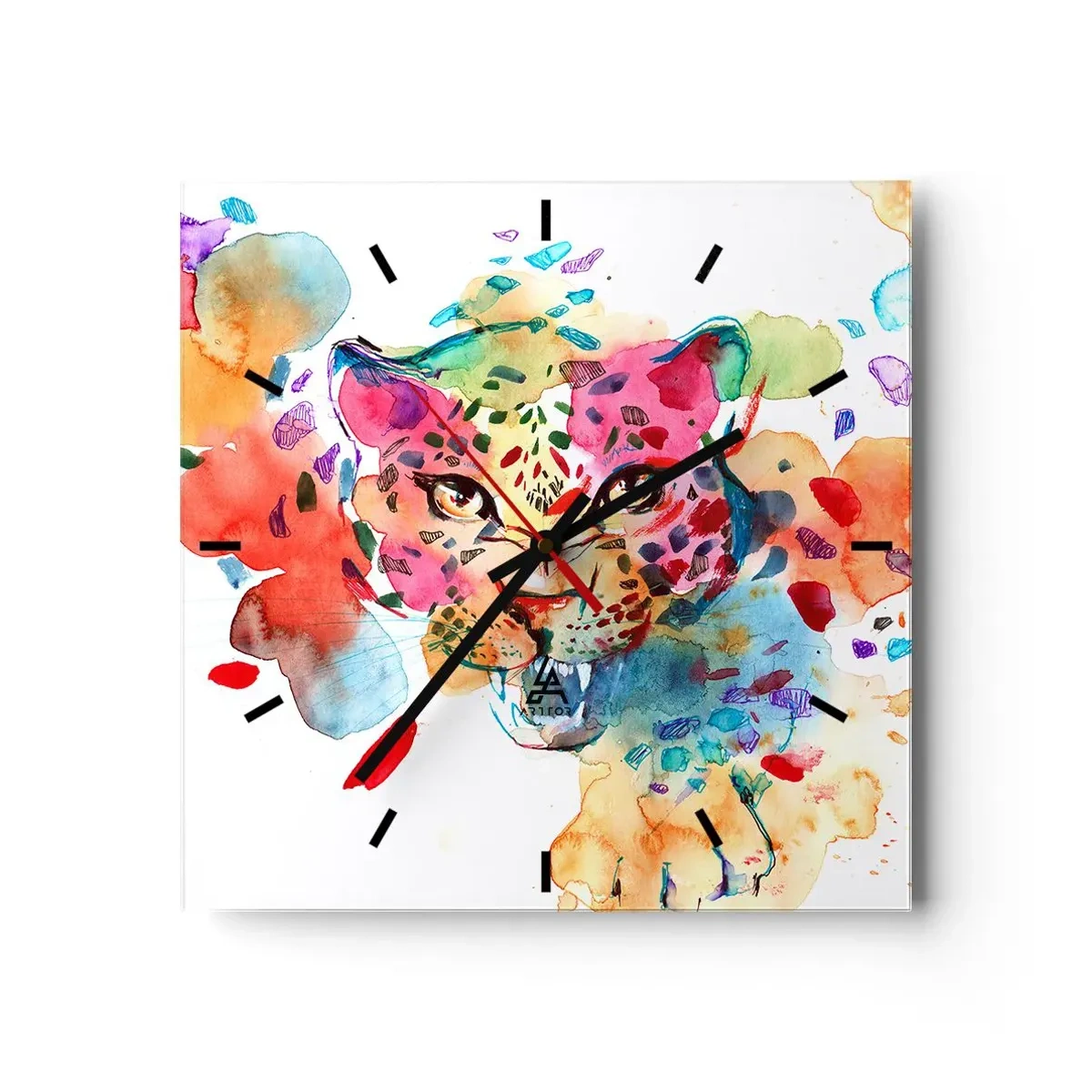 Wall clock - Clock on glass - Beauty and the Beast - 30x30 cm