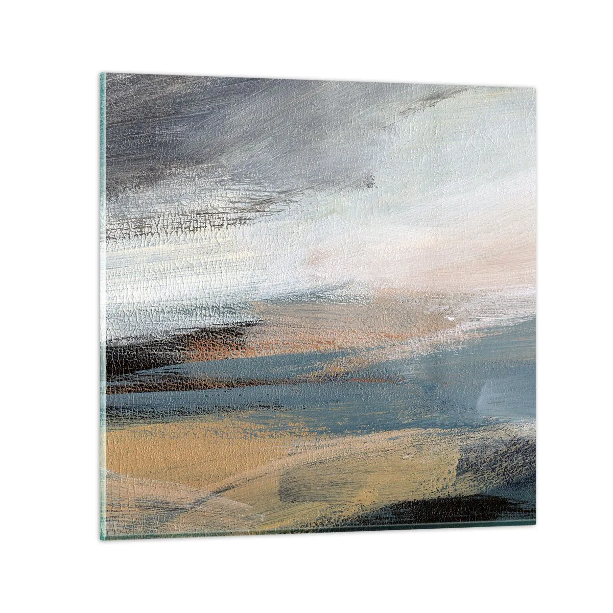 Glass picture - Abstract: Northern Landscsape - 70x70 cm