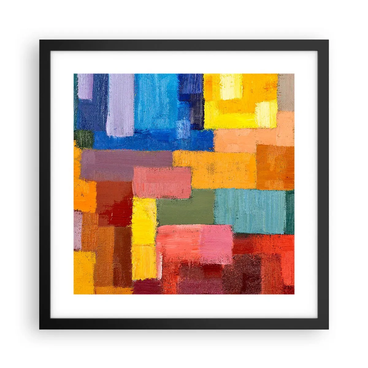 Poster in black frame - Each Different, All Colourful - 40x40 cm
