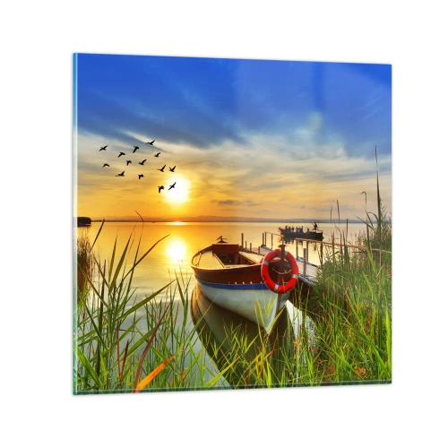 Glass picture - Cormorants Are Flying Away - 60x60 cm