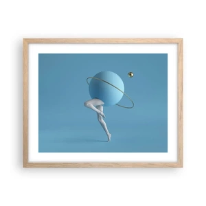 Poster in light oak frame - And Planets Are Going Crazy - 50x40 cm