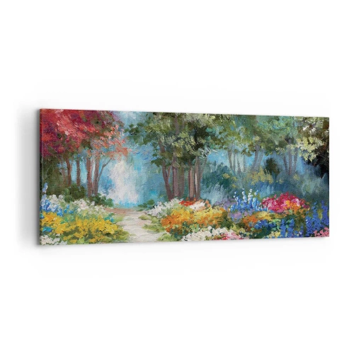 Canvas picture - Wood Garden, Flowery Forest - 120x50 cm