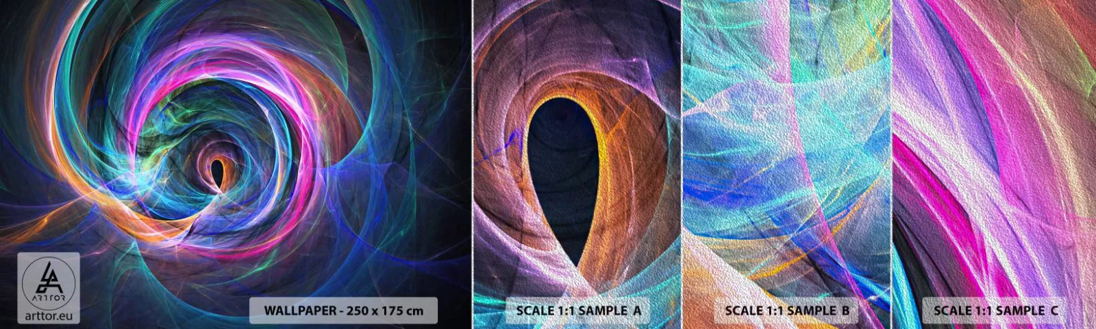 Photo Wallpaper Sample Premium Sand - Where Are You Taking Me? - Abstraction, Piece, Vortex - 100x30 cm