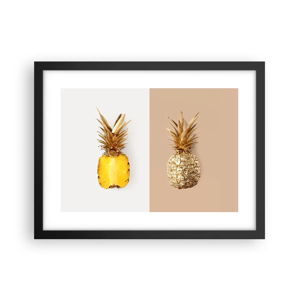 Poster in black frame - Pineapple for Us - 40x30 cm