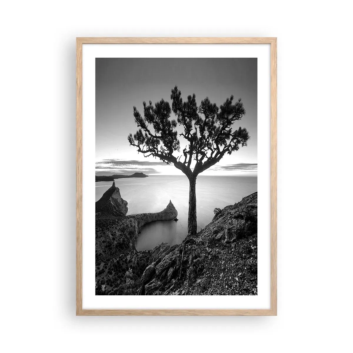Poster in light oak frame - Quiet All Around - 50x70 cm