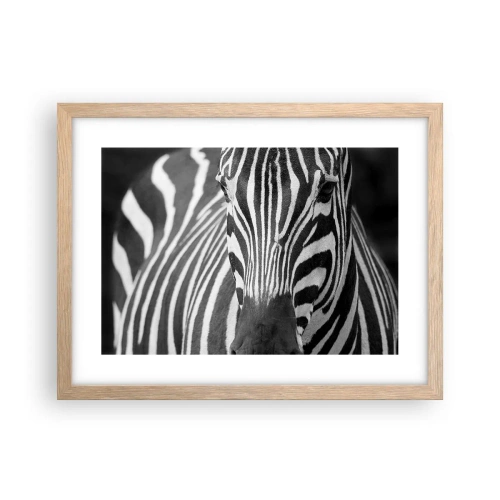 Poster in light oak frame - World Is Black and White - 40x30 cm