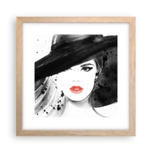 Poster in light oak frame - Lady in Black - 30x30 cm