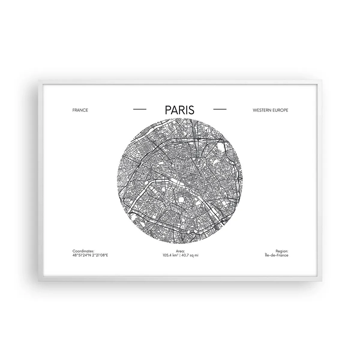 Poster in white frmae - Anatomy of Paris - 100x70 cm