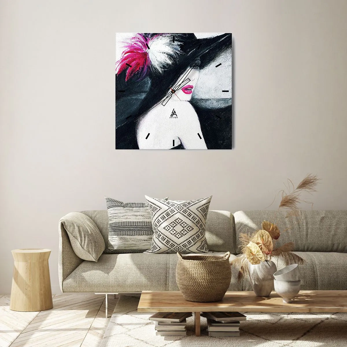 Wall clock - Clock on glass - Always a Secret - 30x30 cm