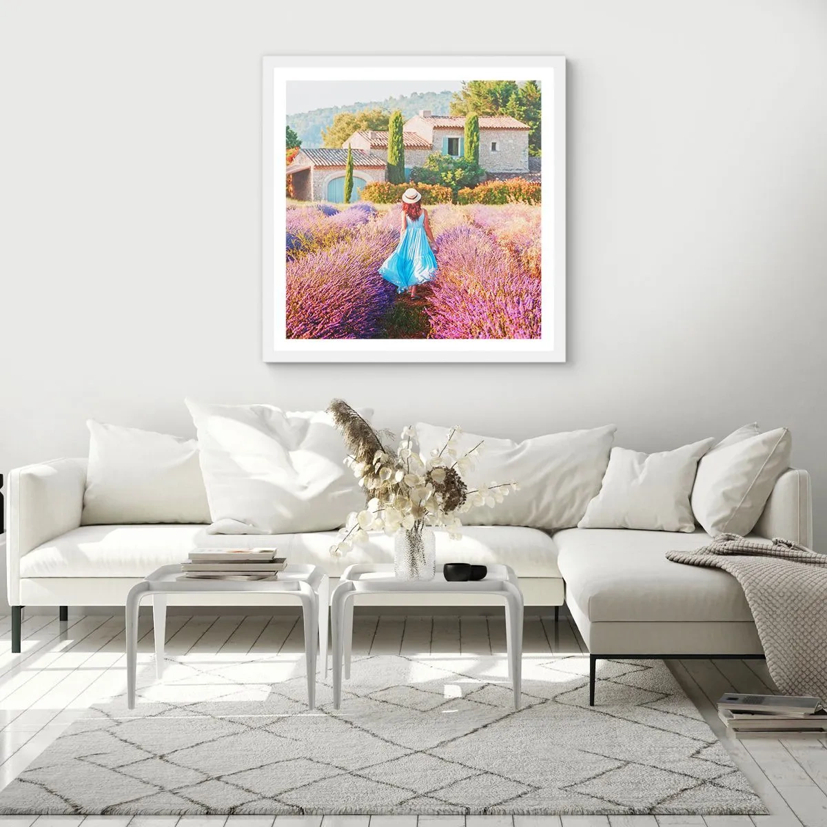 Poster in white frmae - Lavender Girl - 50x50 cm