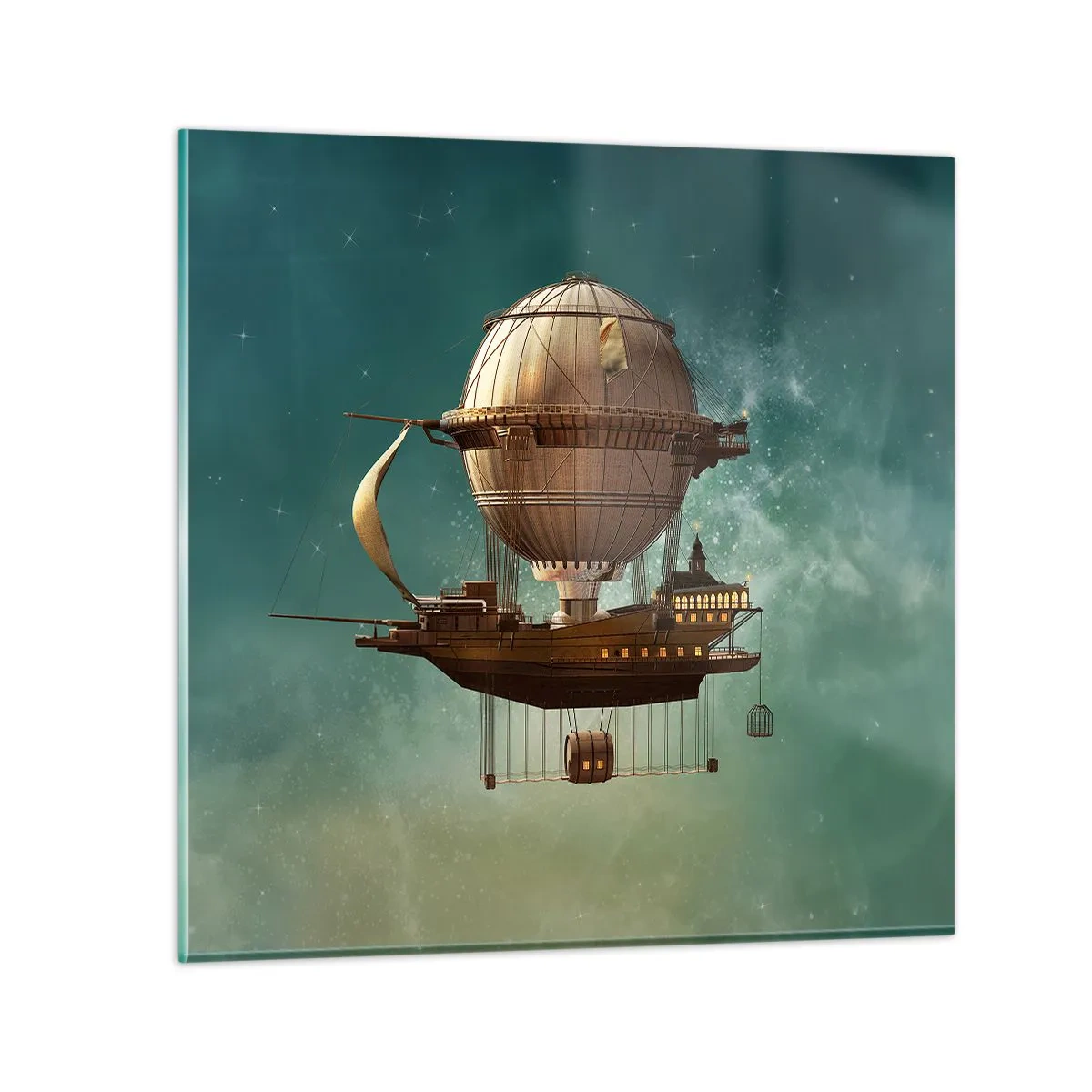 Glass picture - Greetings from Jules Verne - 60x60 cm