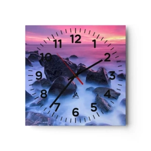 Wall clock - Clock on glass - Born in Light and Mist - 40x40 cm