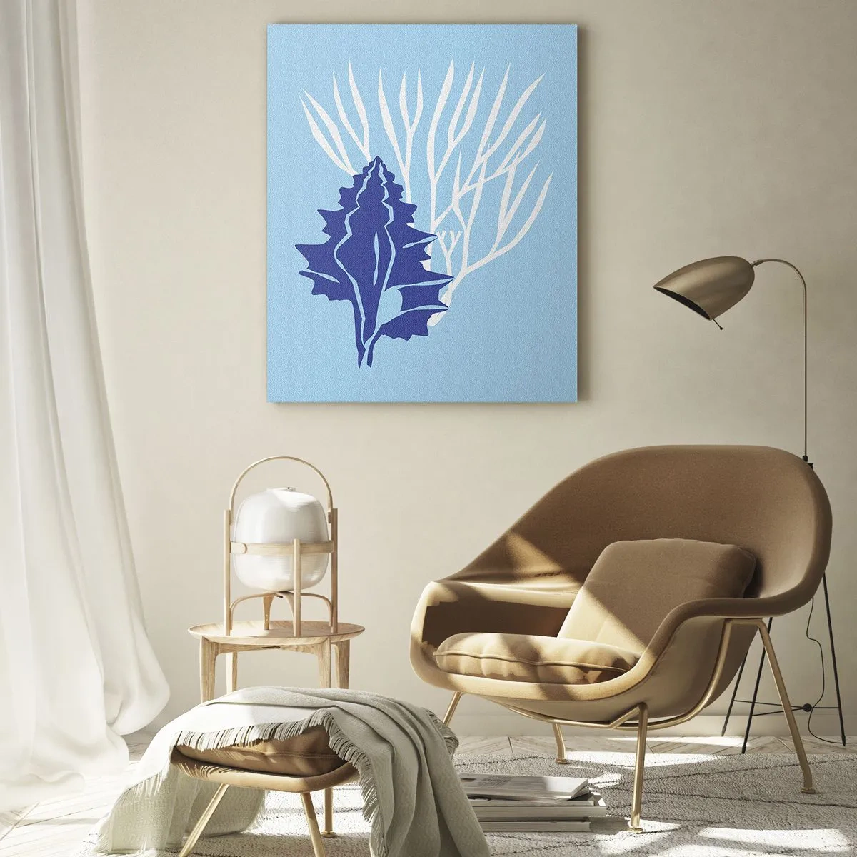 Glass picture - Leaf Forms - 70x100 cm