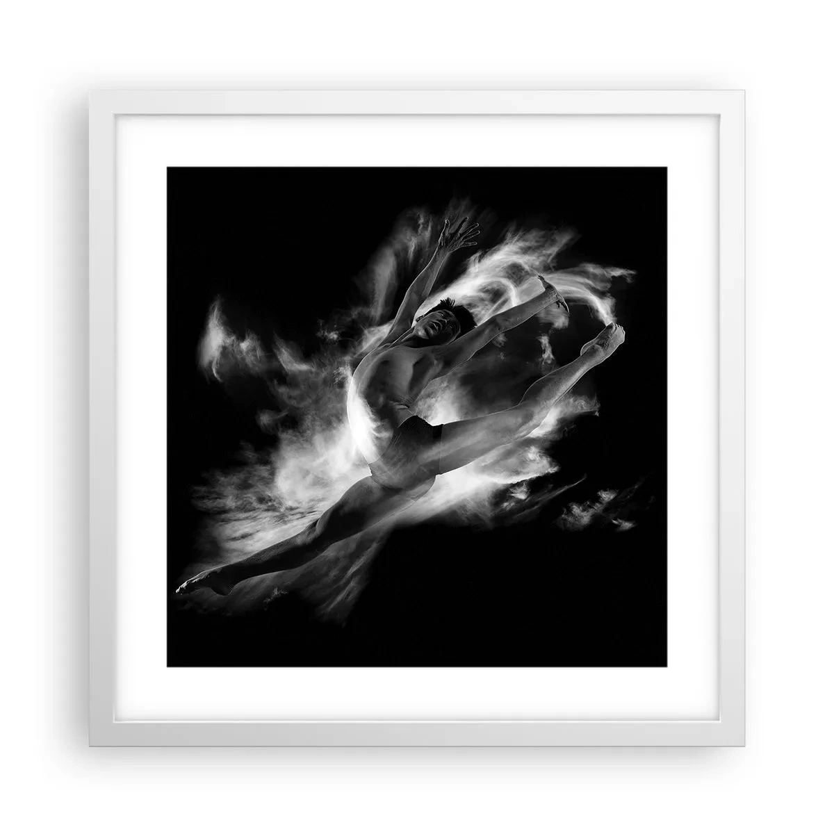 Poster in white frmae - Stopped i in Flight - 40x40 cm