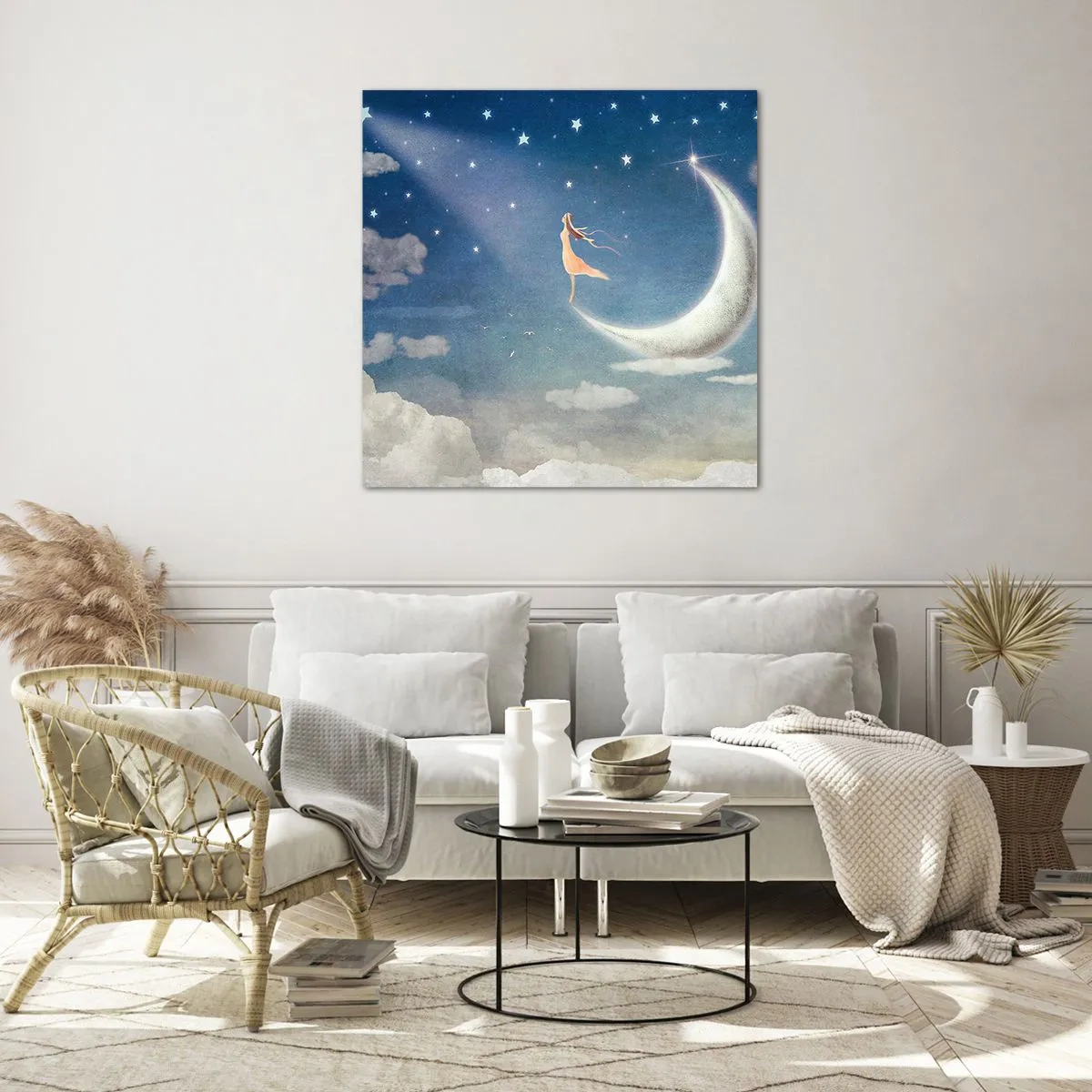 Glass picture - Blue Suitor - 50x50 cm