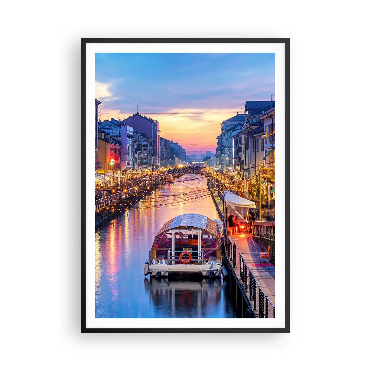 Poster in black frame - Evening of Light and Fun - 70x100 cm