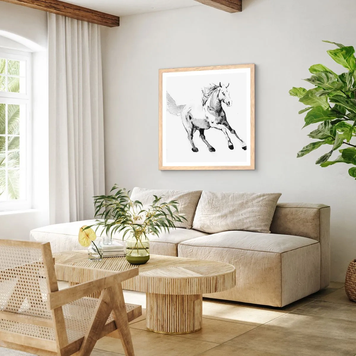 Poster in light oak frame - Untamed Soul - 60x60 cm