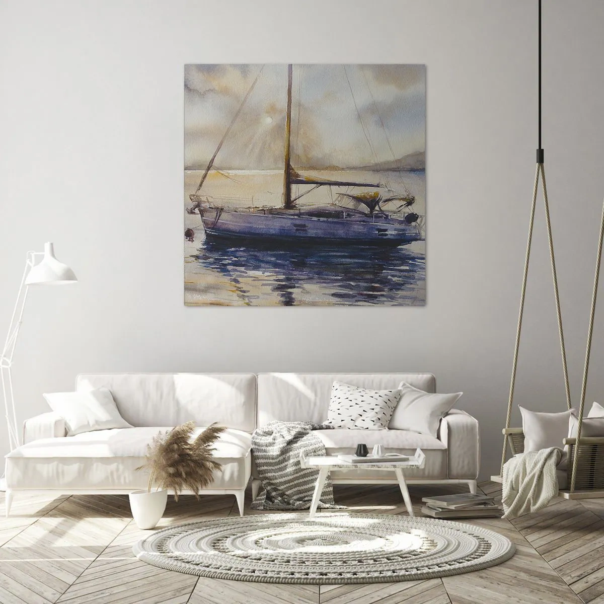 Canvas picture - Evening in Harbour - 30x30 cm