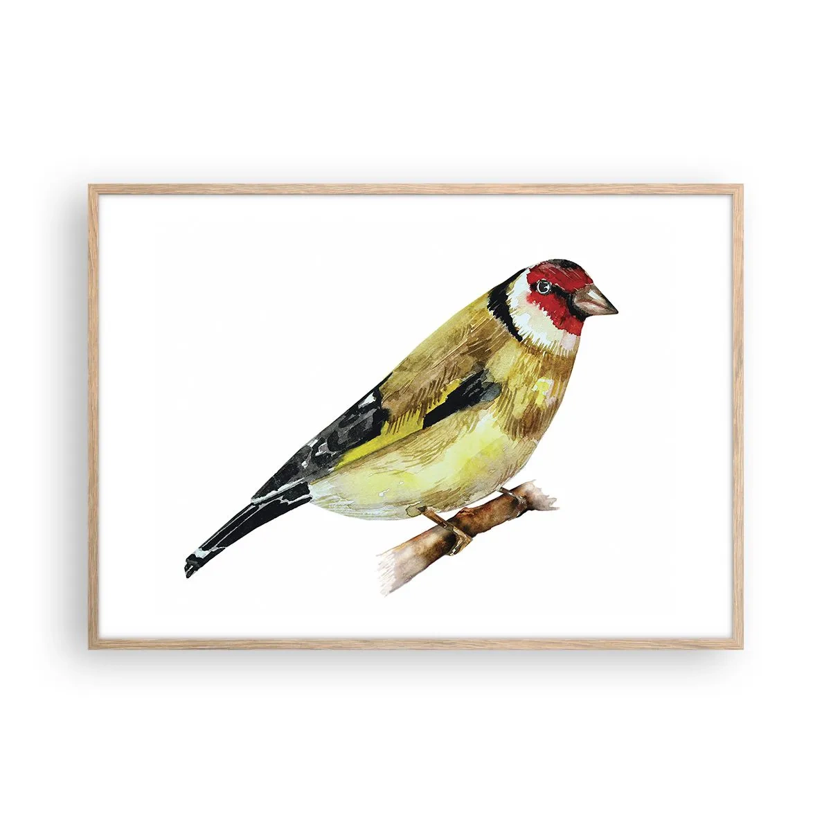 Poster in light oak frame - Bird Portrait - 100x70 cm
