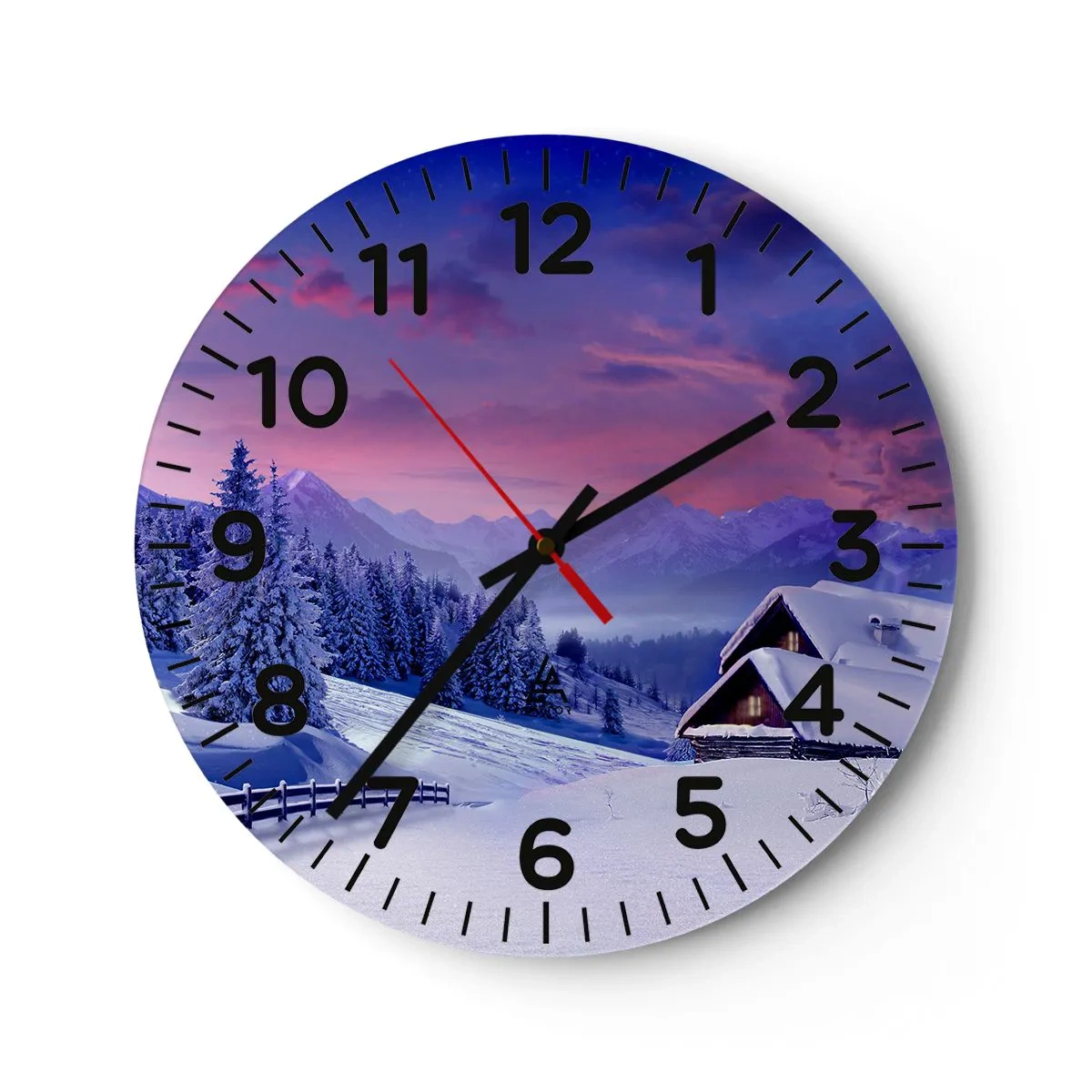 Wall clock - Clock on glass - Silent Night - 40x40 cm