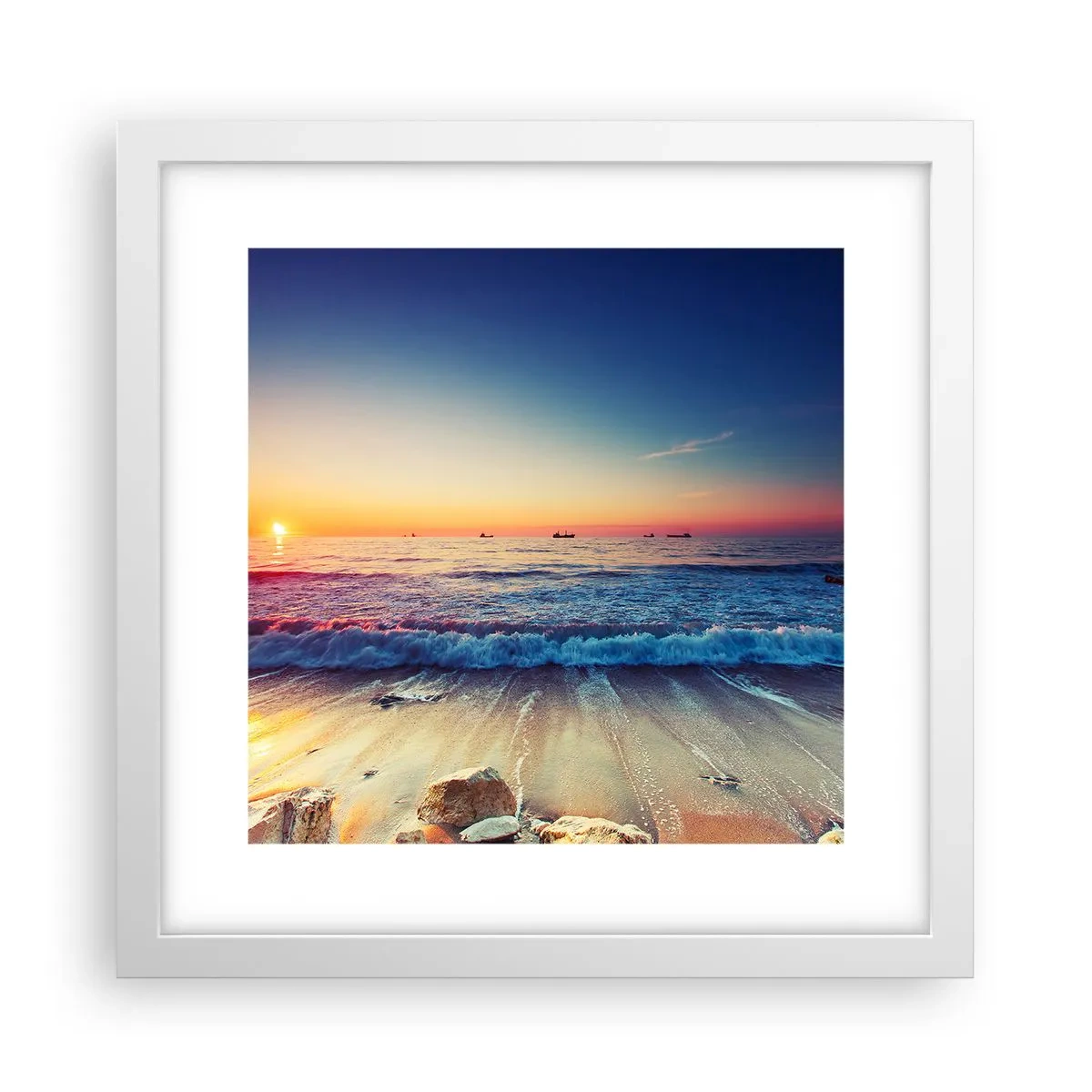 Poster in white frmae - What Is behind the Horizon? - 30x30 cm