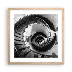 Poster in light oak frame - Up and Upwards  - 40x40 cm