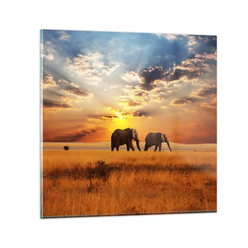 Glass picture - Family Walk - 60x60 cm