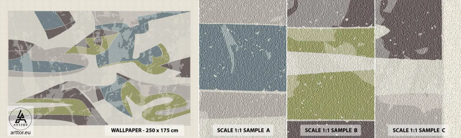 Photo Wallpaper Sample Self-Adhesive Deluxe Sticker - Composition with Window Pane - Shapes, Abstraction, Pastel - 100x30 cm