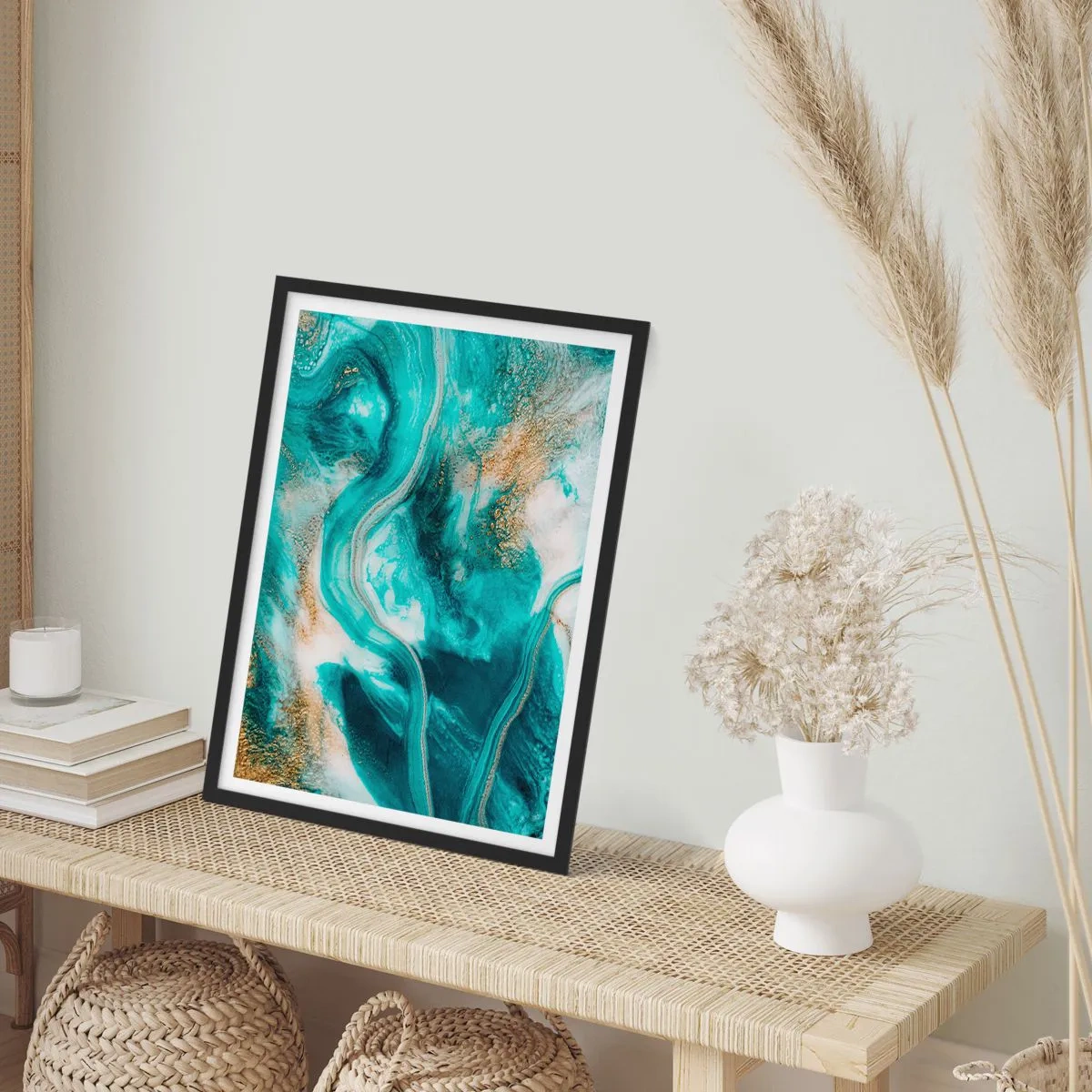 Poster in black frame - River of Gold - 30x40 cm