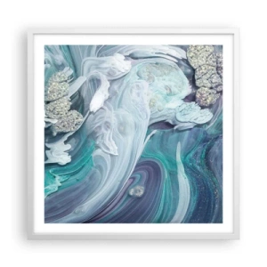 Poster in white frmae - Currents of Blue - 60x60 cm