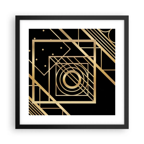 Poster in black frame - Golden Geometry - 40x40 cm