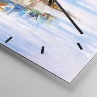 Clock face with lines