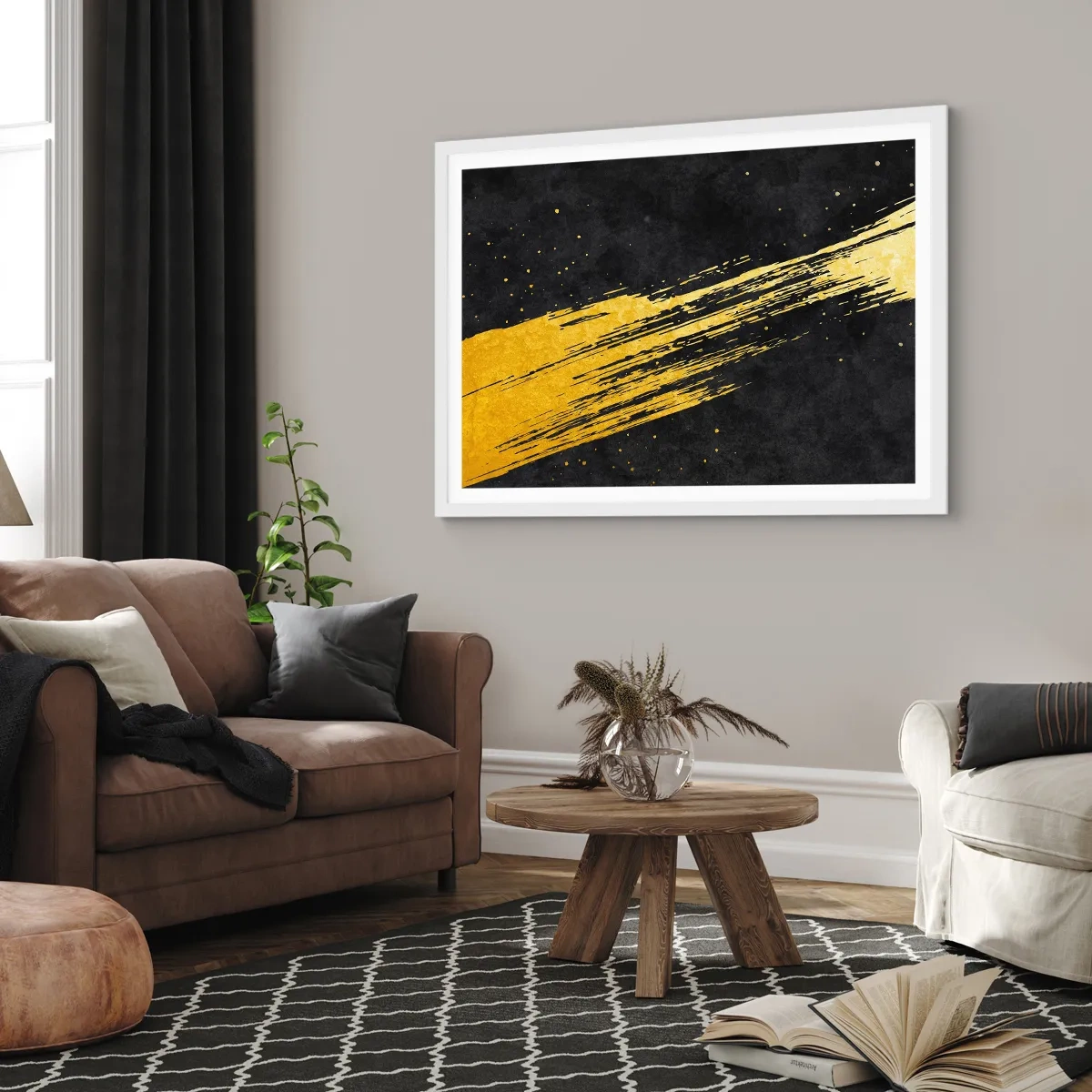 Poster in white frmae - Jump to the Outer Space - 100x70 cm