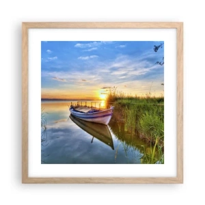 Poster in light oak frame - Bay of Fulfilled Dreams - 40x40 cm